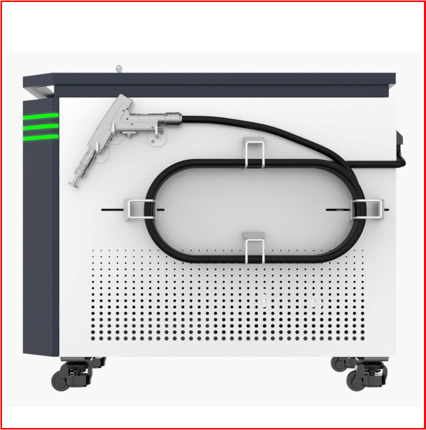 5 in 1 watergekoelde laserlasmachine zijkant met laspistool